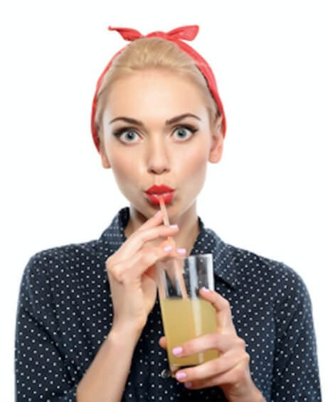 Smoothie nápoje a vintage slečna