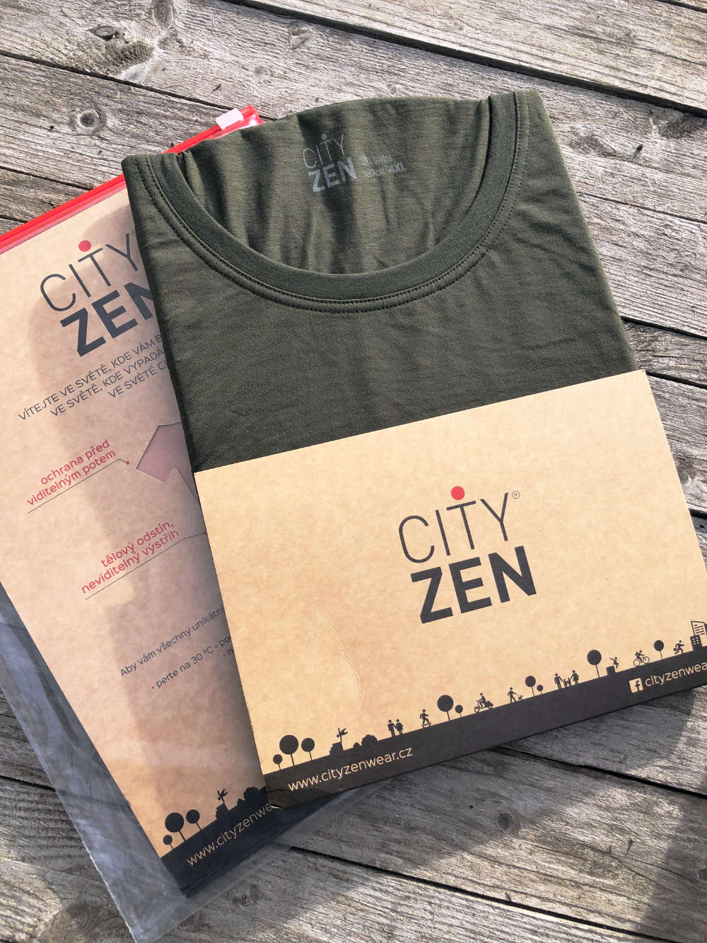 City Zen tričko dark khaki