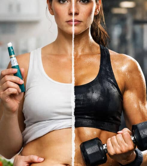 Mounjaro vs klasické spôsoby chudnutia – žena, rozhodovanie, injekcia alebo cvičenie