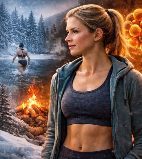 Bazálny metabolizmus, žena v prírode, koláž, titulka