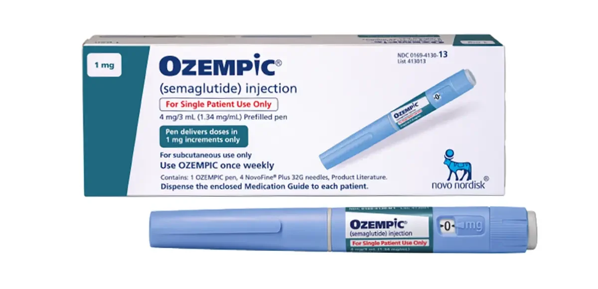 Otázka za 100 bodov: Ktorý liek na chudnutie si vybrať v r. 2026? (Ozempic, Wegovy, Mounjaro, Rybelsus) 2 Ozempic, oficiálna fotografia výrobcu, krabička a aplikačné pero