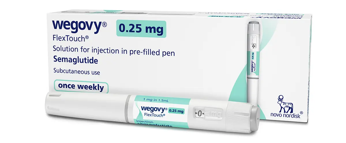 Otázka za 100 bodov: Ktorý liek na chudnutie si vybrať v r. 2026? (Ozempic, Wegovy, Mounjaro, Rybelsus) 3 Wegovy, oficiálna fotografia výrobcu, krabička a aplikačné pero